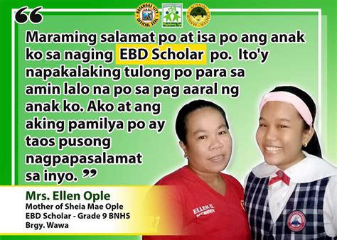 EBD scholarship applicants para sa SY 2020.